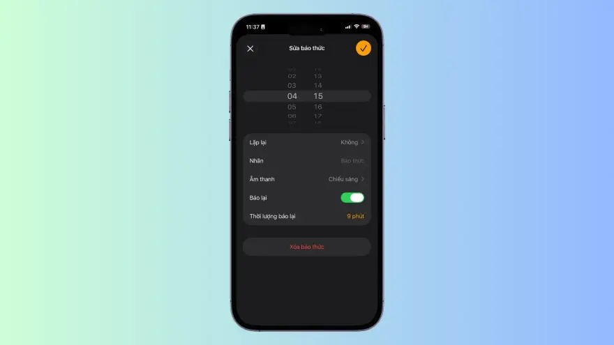iOS 26 báo thức