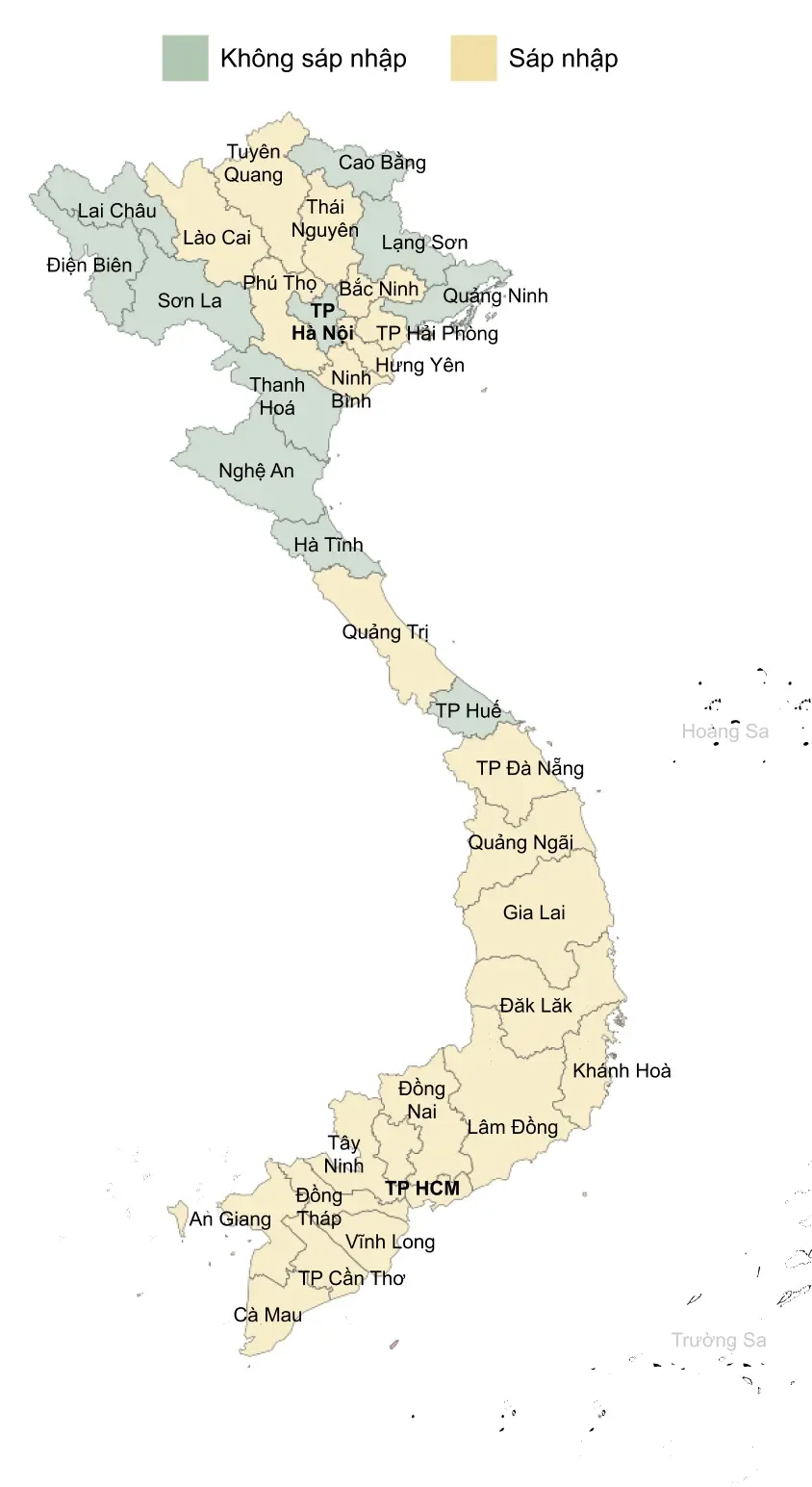34 tỉnh thành