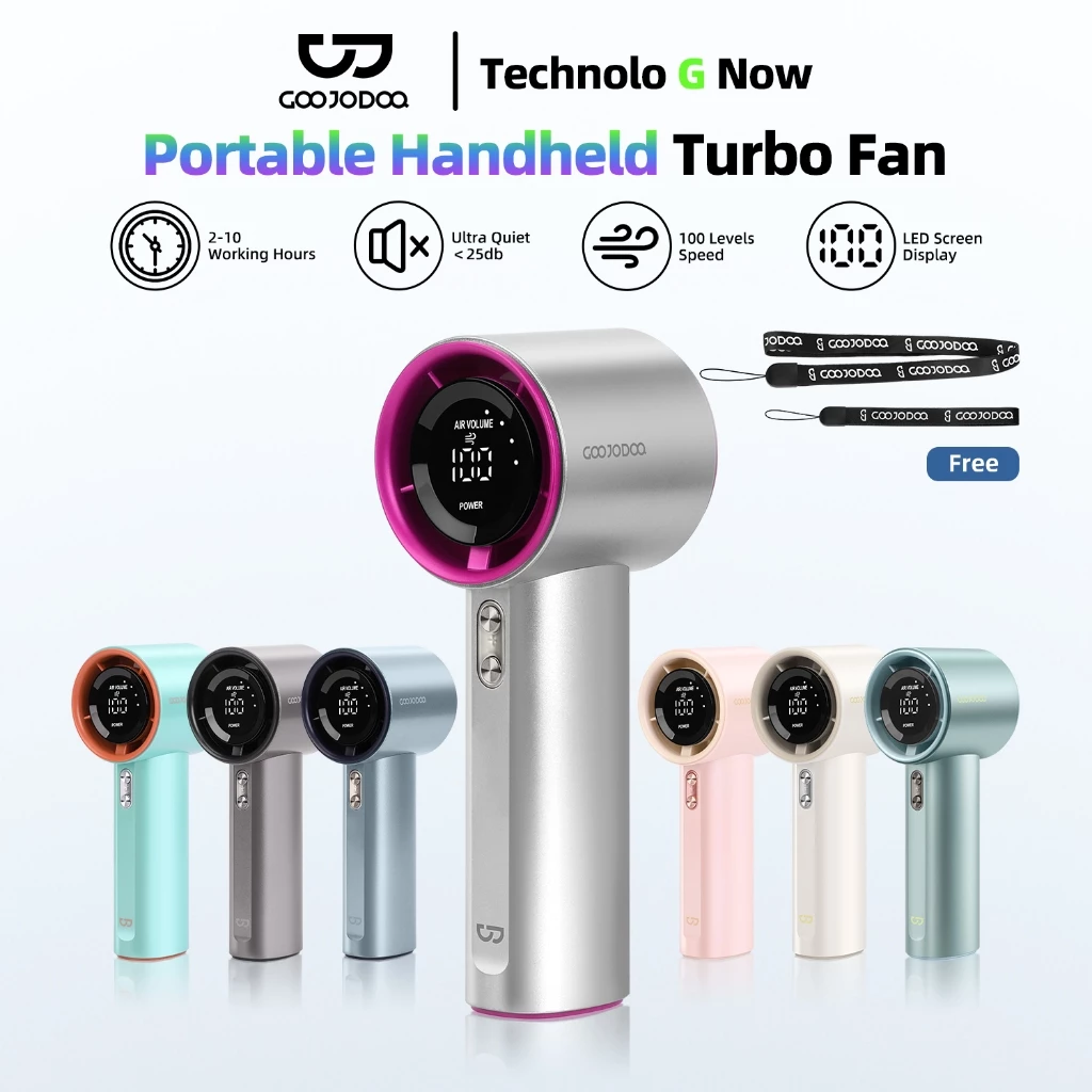  Quạt mini GOOJODOQ 100 tốc độ gió có thể điều chỉnh màn hình kỹ thuật số cầm tay